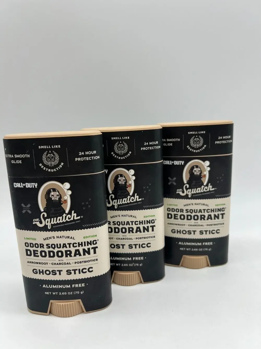 Dr Squatch Ghost Sticc Deodorant Limited Edition Call Of Duty Lot of 3